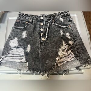 Denim Shorts high rise button up SM